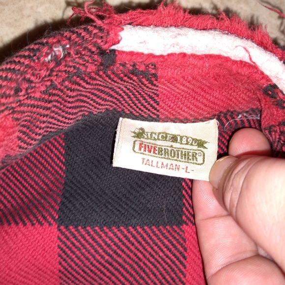 5 Brother Vintage Heavyweight Flannel Plaid Shirt Size Tallman Large - Picture 6 of 6